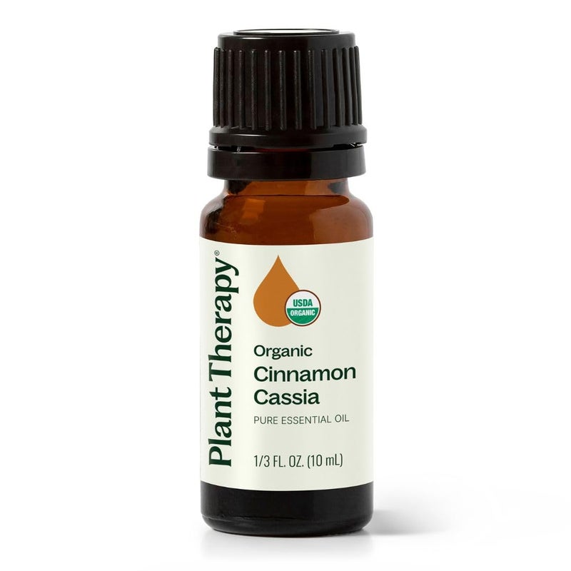 Plant Therapy USDA Certified Organic Cinnamon Cassia Essential Oil 10 mL (1/3 oz) 100% Pure, Undiluted, Cozy Aroma, Soothes Sore Muscle - Image 1